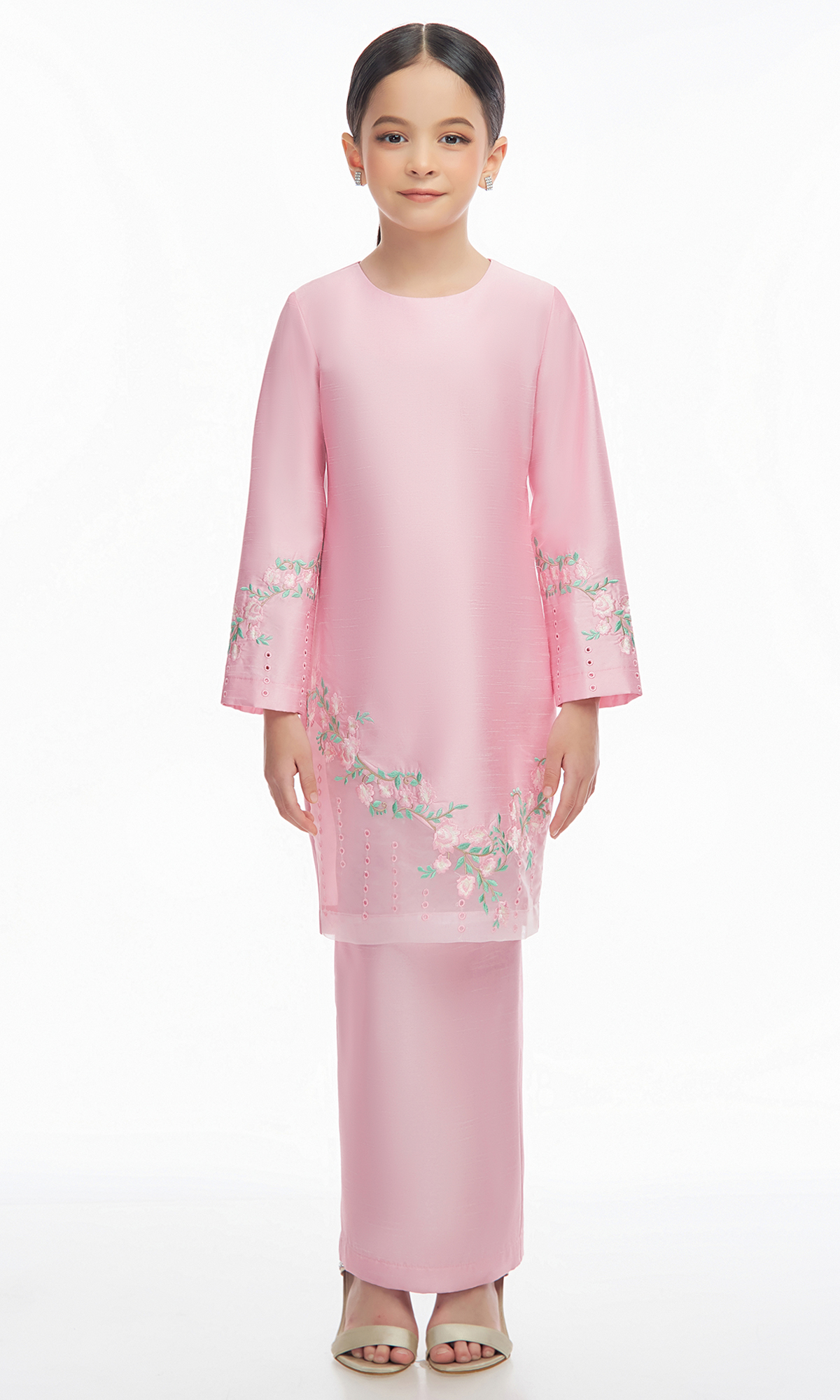 Anika Kurung Kids in Light Pink