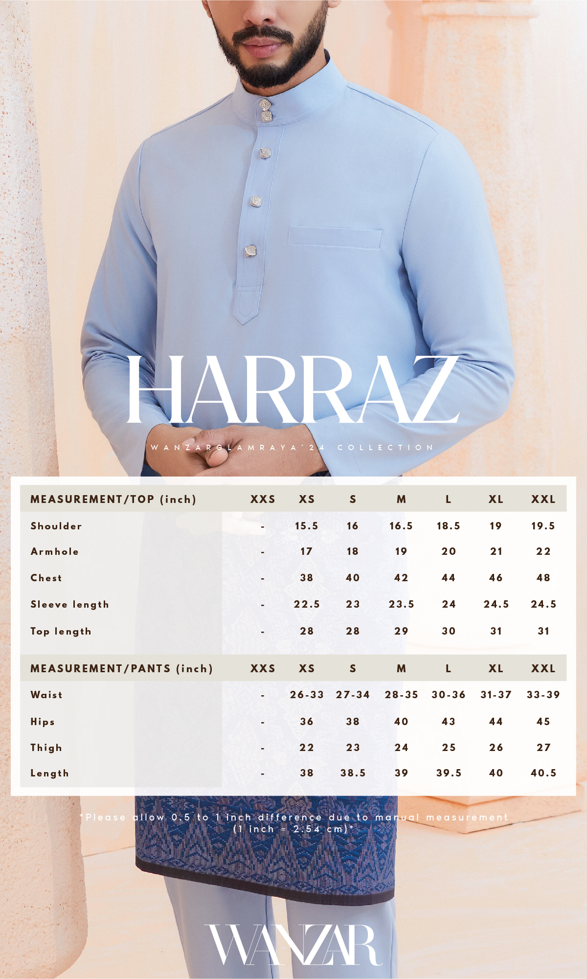 Harraz Baju Melayu in Tawny Peach