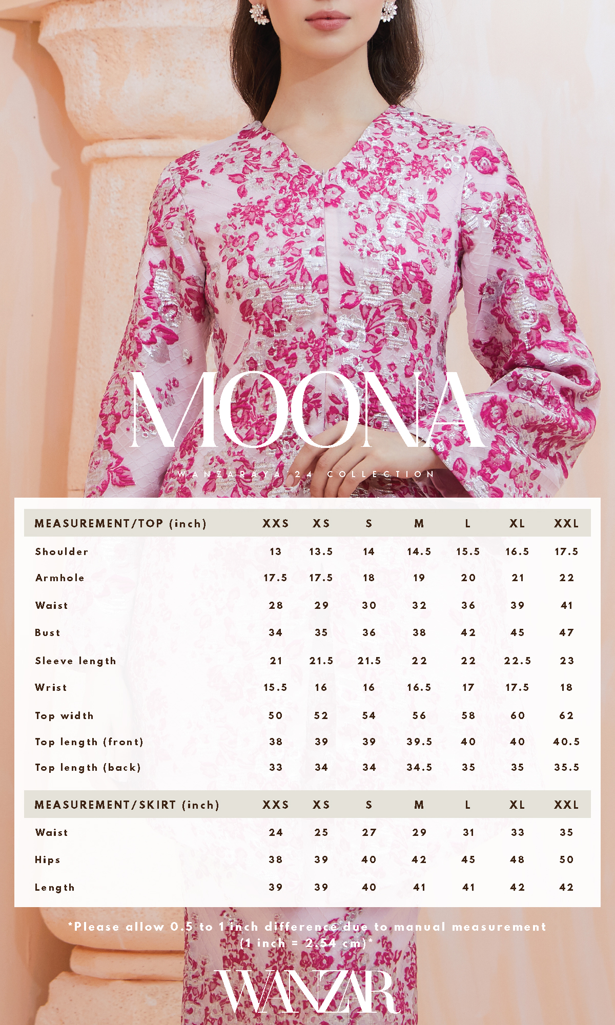 Moona Kurung in Magenta Pink