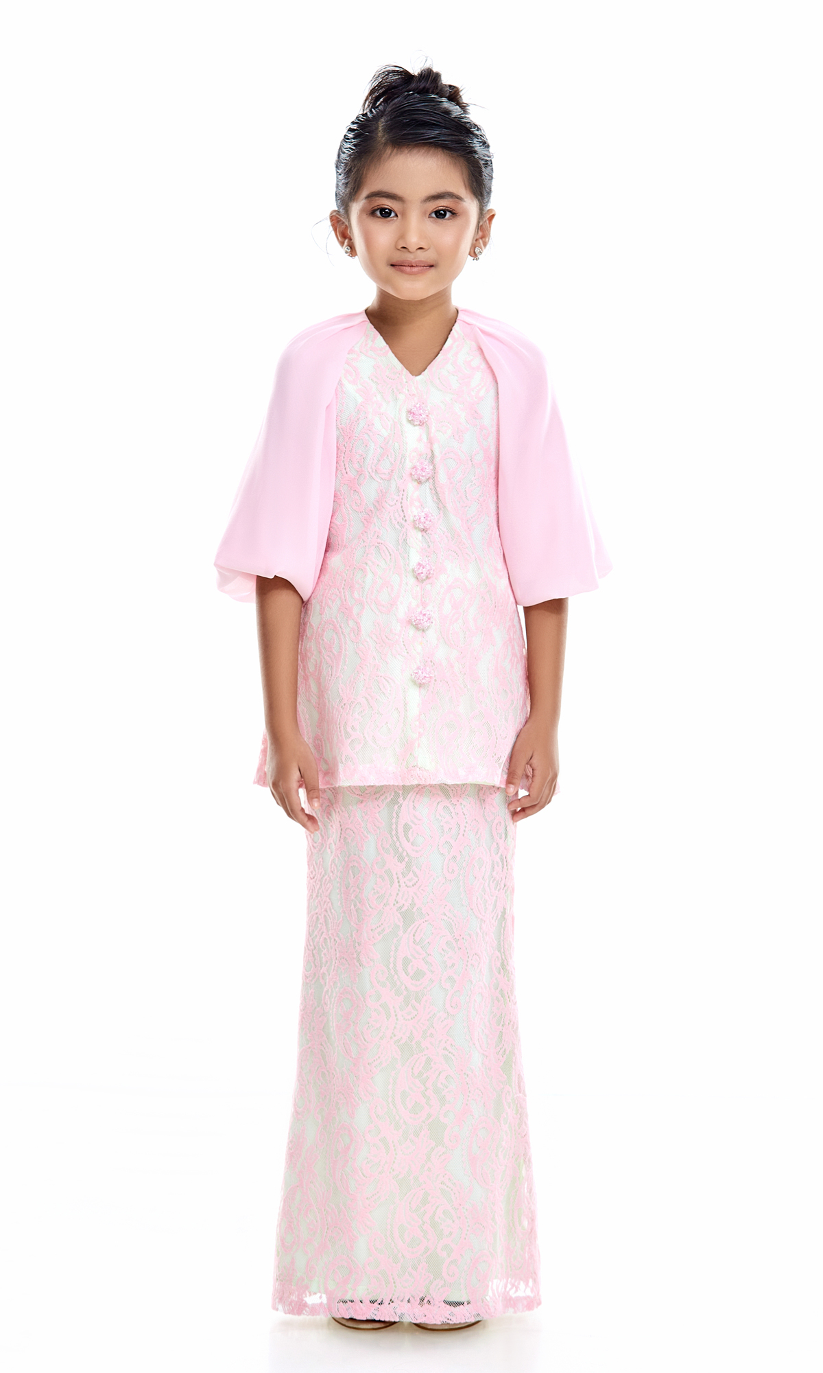 Veelda Kurung Kids in Soft Pink