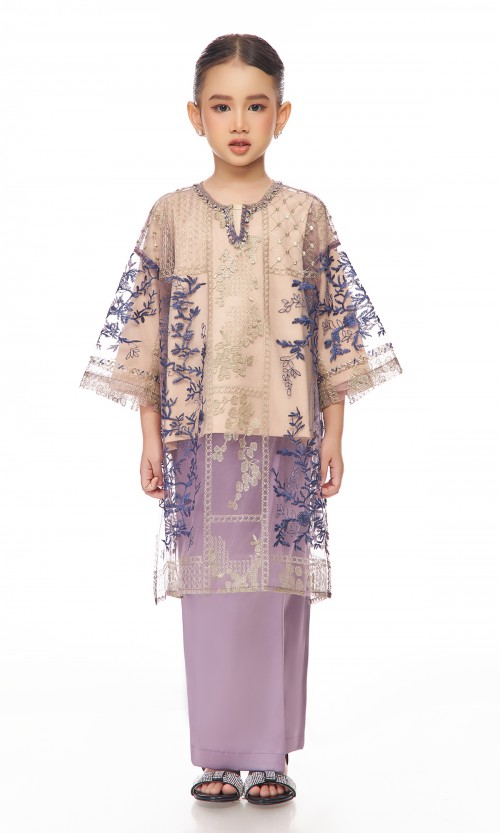 Amara Kurung Kids in Lilac Purple