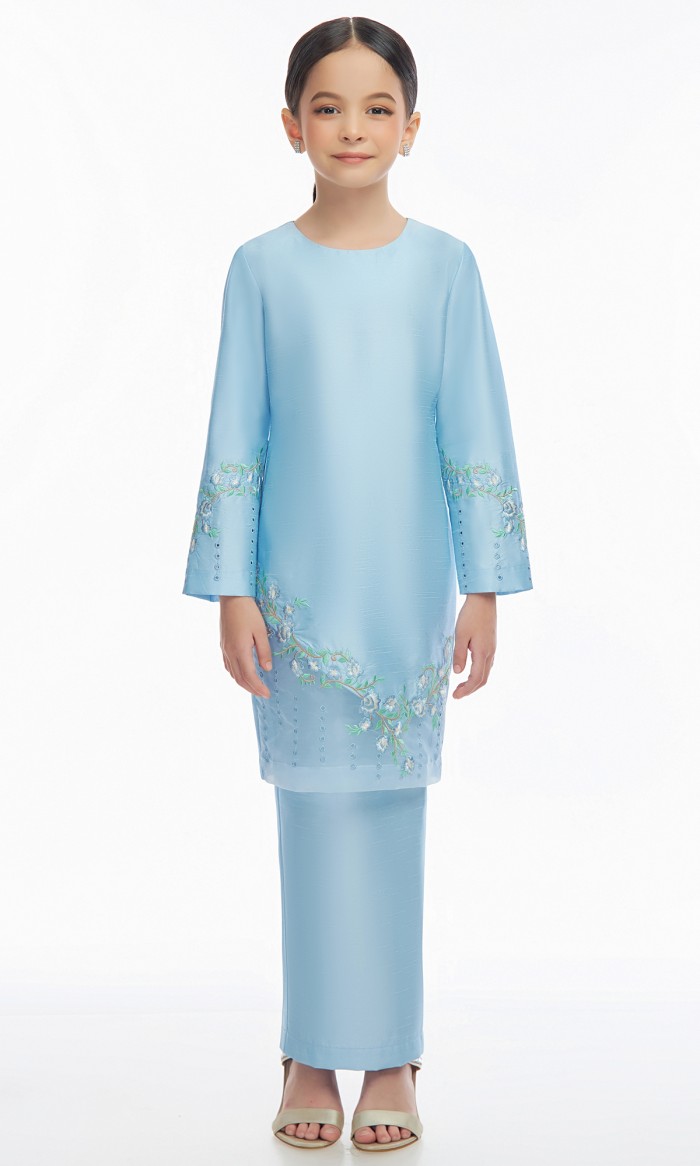 Anika Kurung Kids in Baby Blue