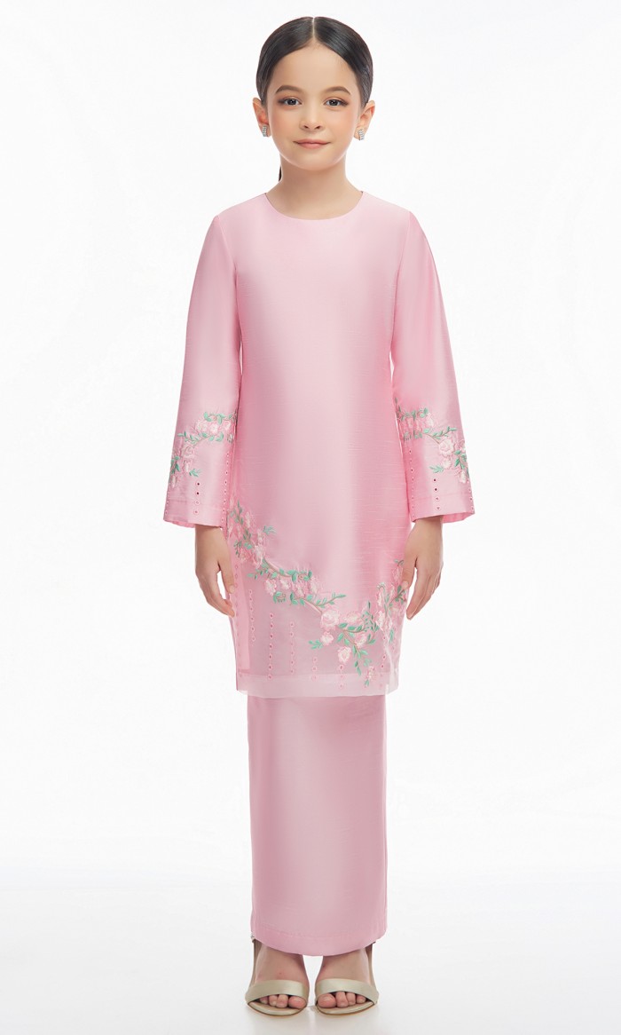 Anika Kurung Kids in Light Pink