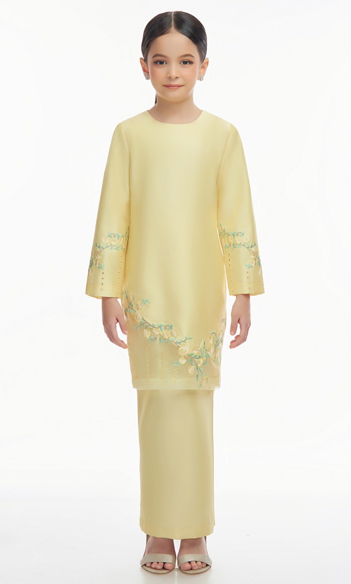 Anika Kurung Kids in Crayola Lemon