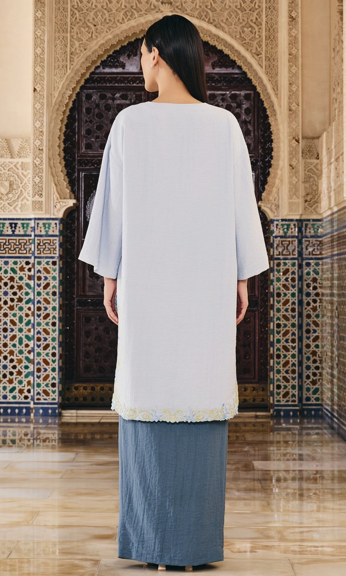 Bidasari Kurung in Frost Blue