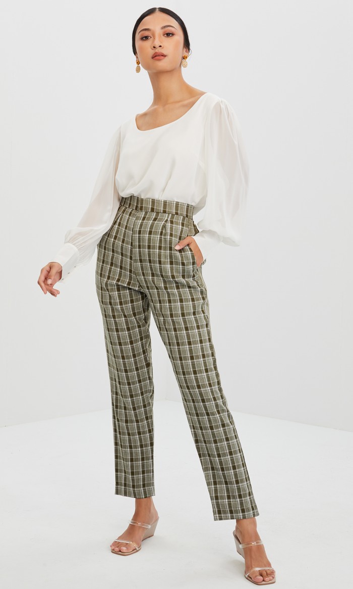 Bronte Crop Pants in Olive Green