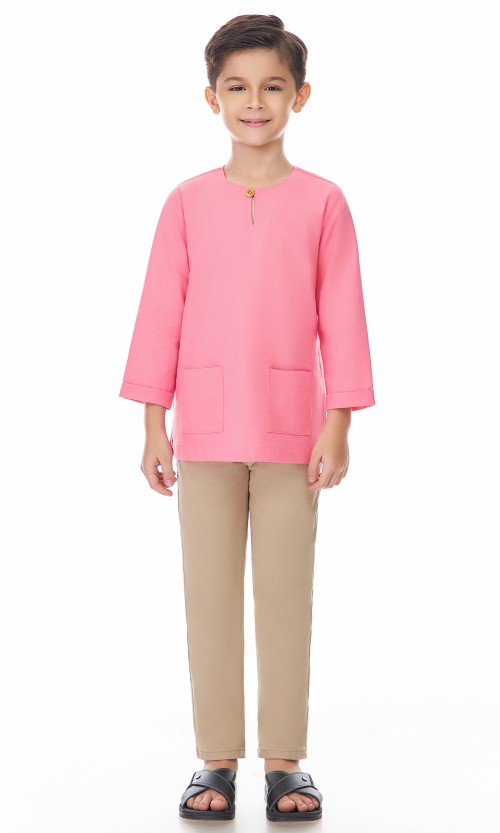 Nadhim Kurta Kids in Hot Pink