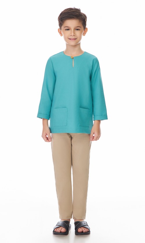 Nadhim Kurta Kids in Turquoise