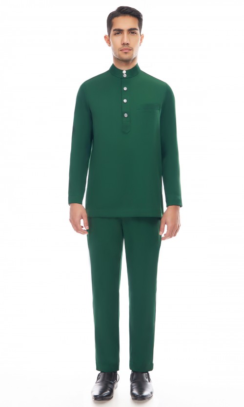 Aaryan Baju Melayu in Emerald Green