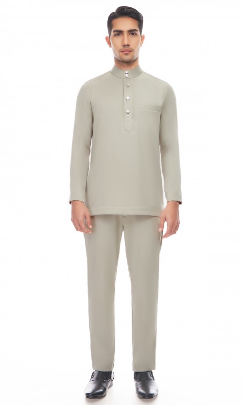 Aaryan Baju Melayu in Glacier Grey