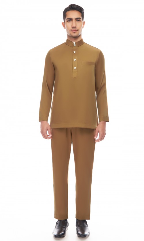 Aaryan Baju Melayu in Russet Brown
