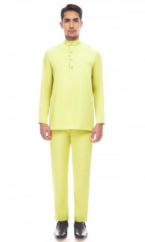 Aaryan Baju Melayu in Light Yellow