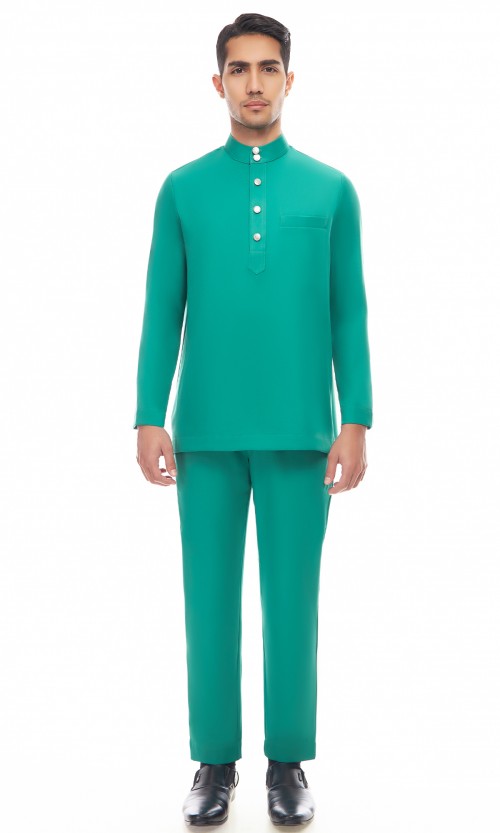 Aaryan Baju Melayu in Teal Green
