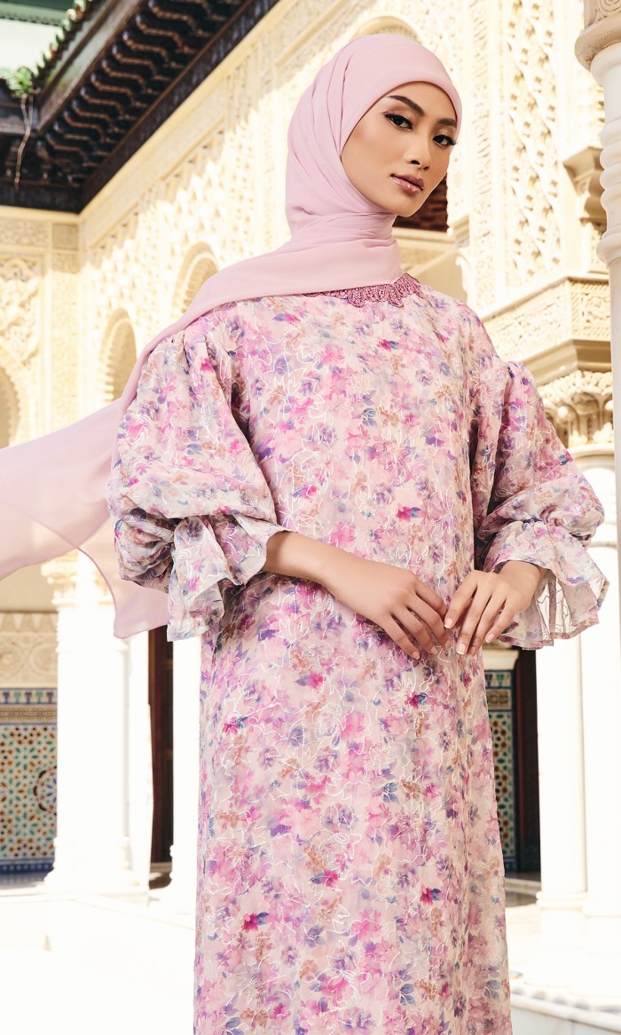 Chanelle Dress in Flamingo Pink