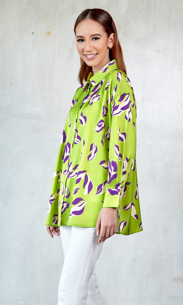 baju kurung lime green