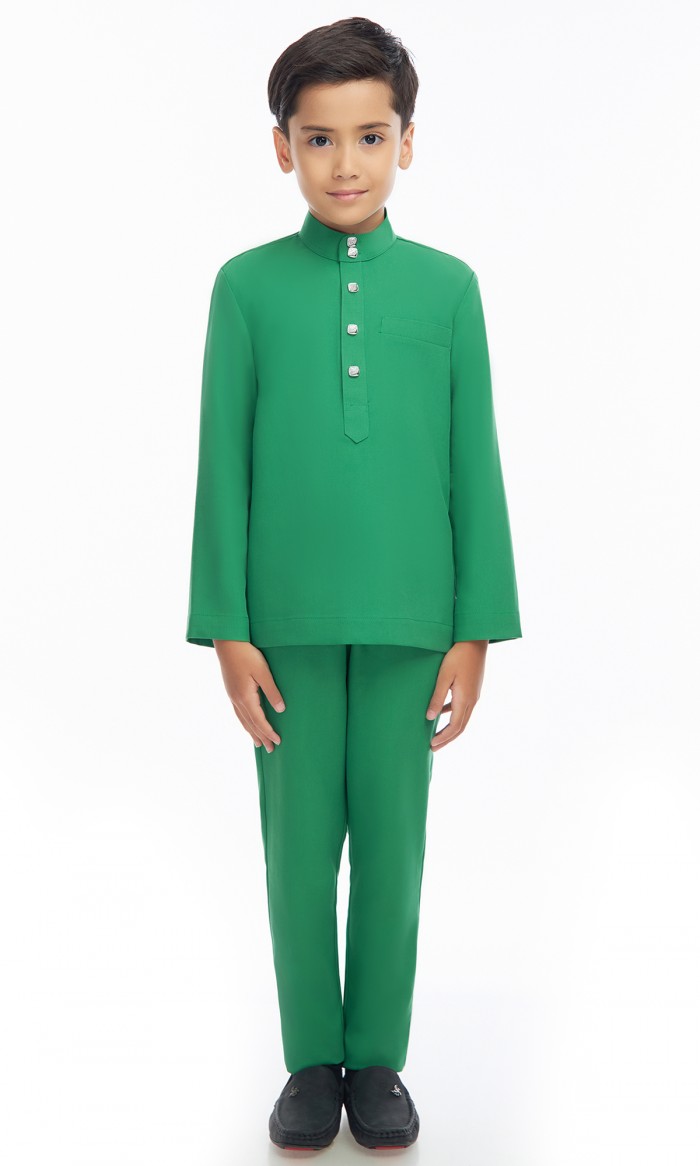 Harraz Baju Melayu Kids in Sea Green