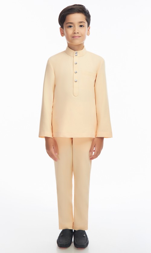 Harraz Baju Melayu Kids in Tawny Peach
