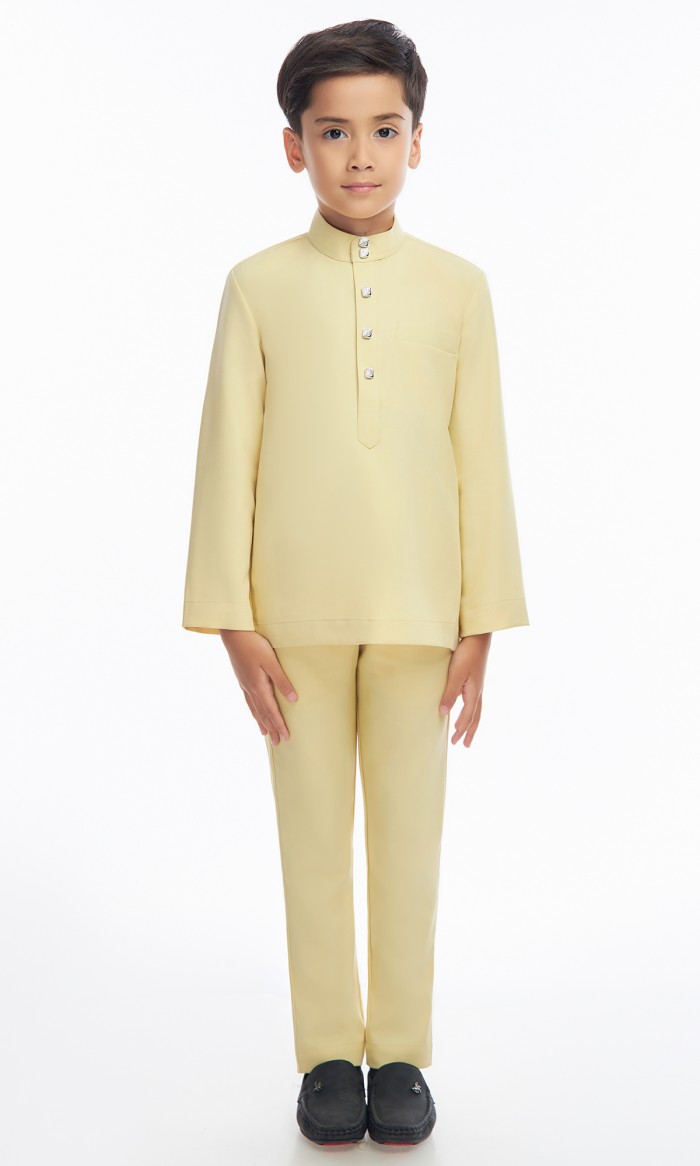 Harraz Baju Melayu Kids in Blonde Yellow