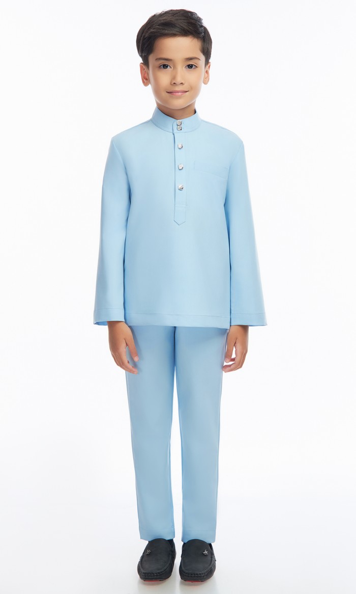 Harraz Baju Melayu Kids in Ice Blue