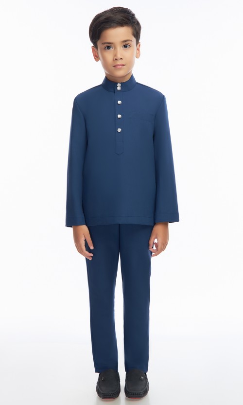 Harraz Baju Melayu Kids in Indigo Blue
