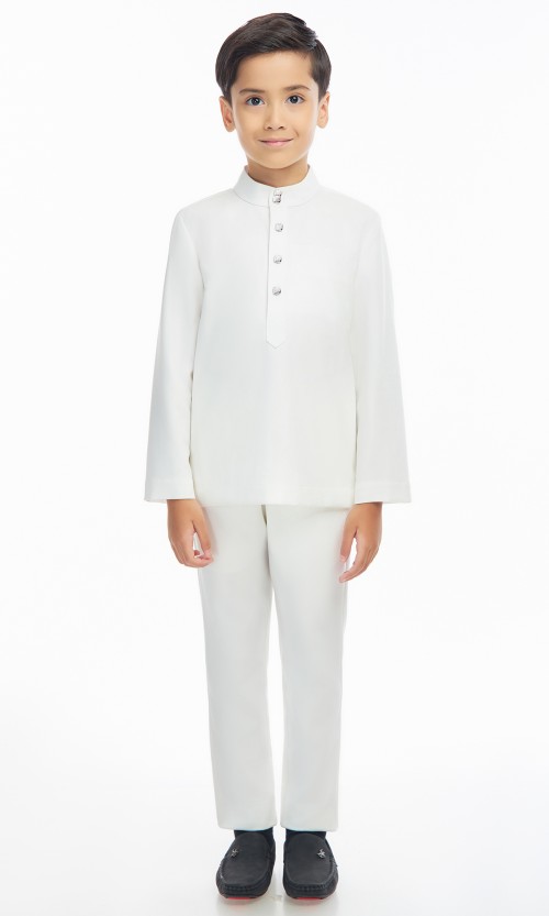 Harraz Baju Melayu Kids in Frost White