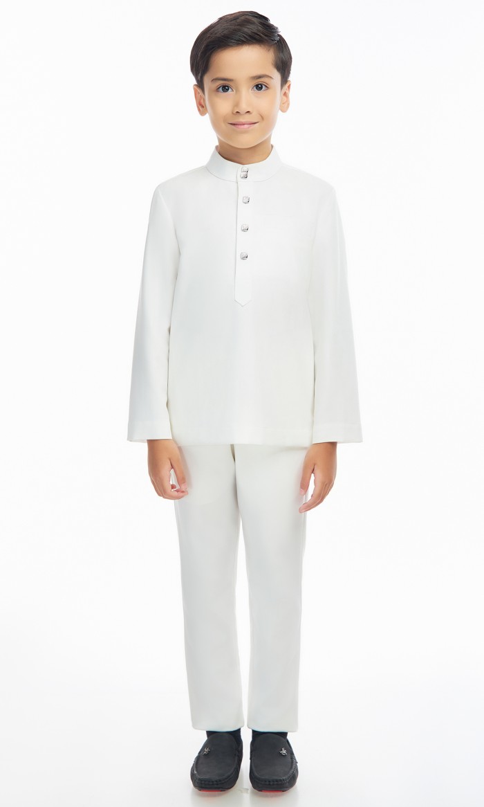 Harraz Baju Melayu Kids in Frost White