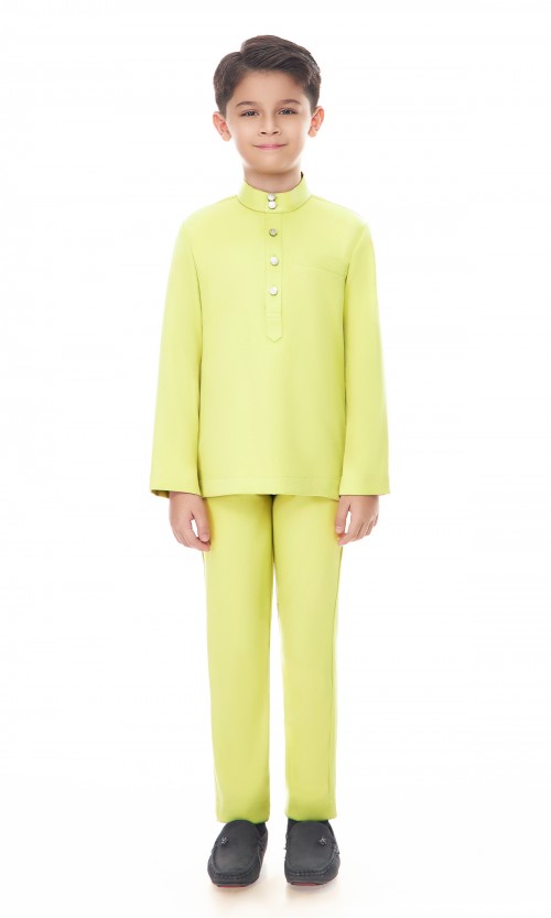 Aaryan Baju Melayu Kids in Light Yellow