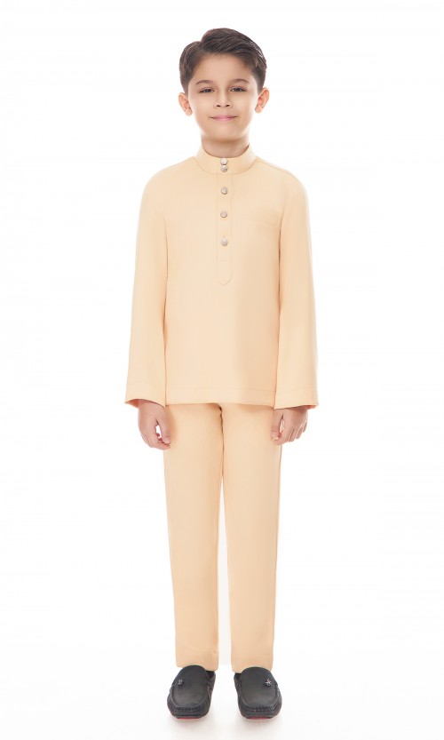 Aaryan Baju Melayu Kids in Peach
