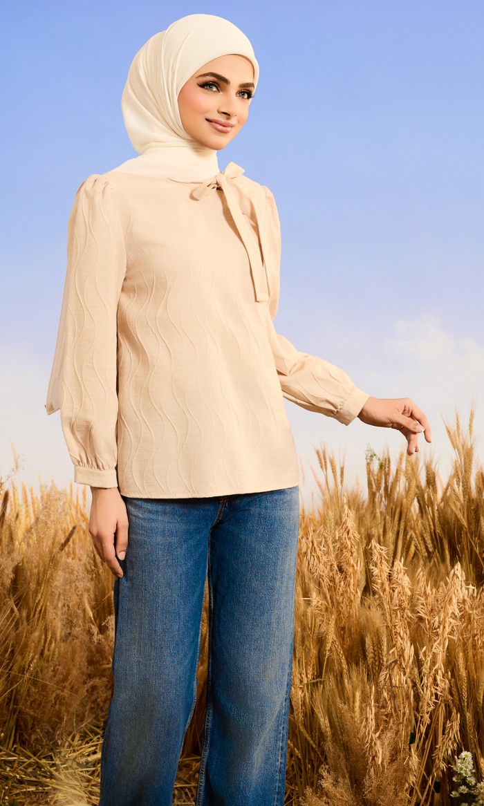 Daisy Top in Wheat Brown