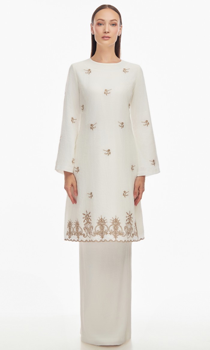 Delaney Kurung in Cotton White