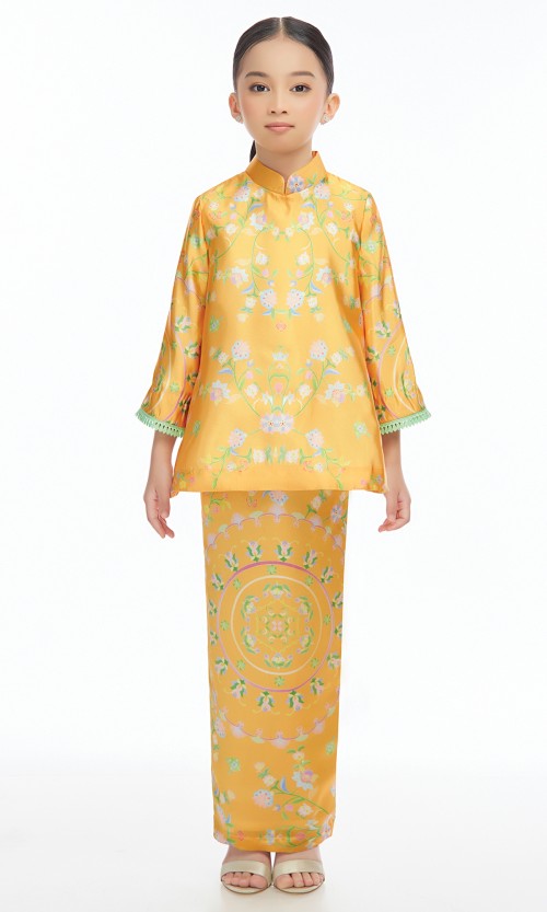 Dharneesya Kurung Kids in Marigold