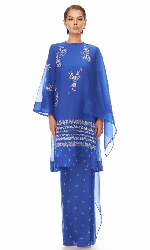 Fatheera Kurung in Marian Blue