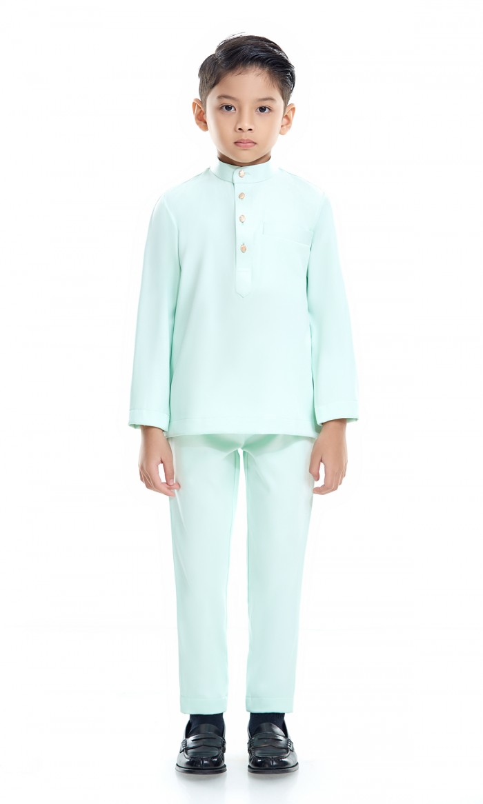 Fahaad Baju Melayu Kids in Light Mint Green