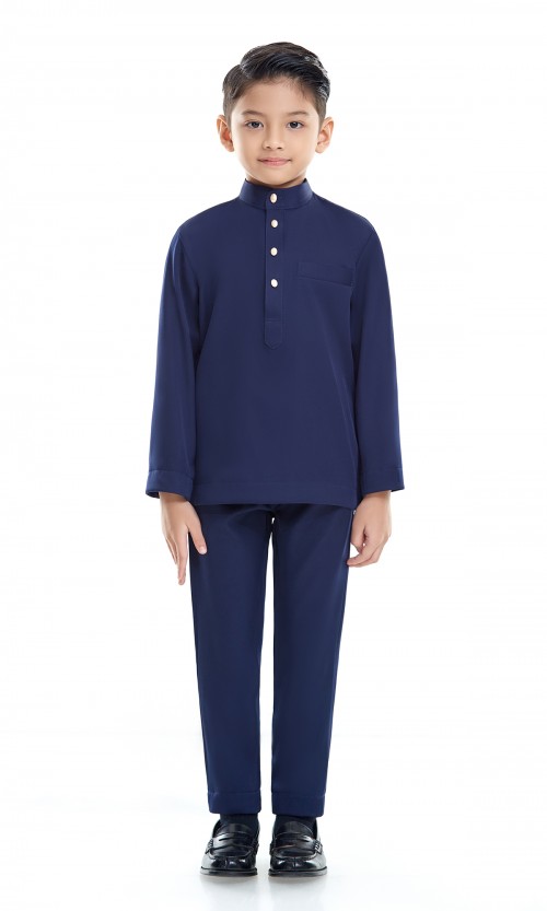Fahaad Baju Melayu Kids in Oxford Blue