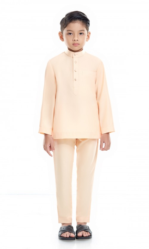 Fahaad Baju Melayu Kids in Light Apricot