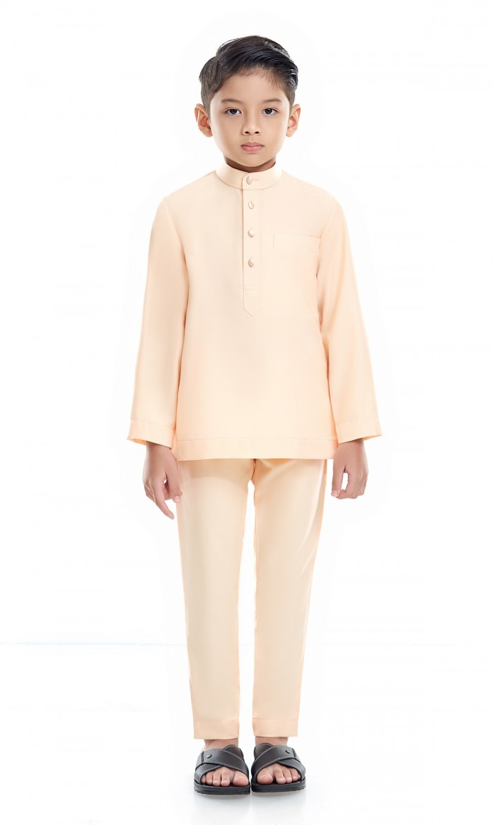 Fahaad Baju Melayu Kids in Light Apricot