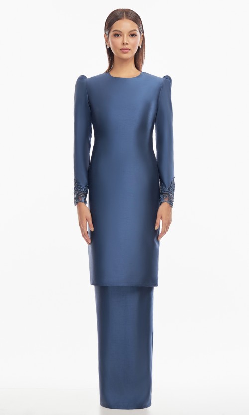 Fedora Kurung in Space Blue