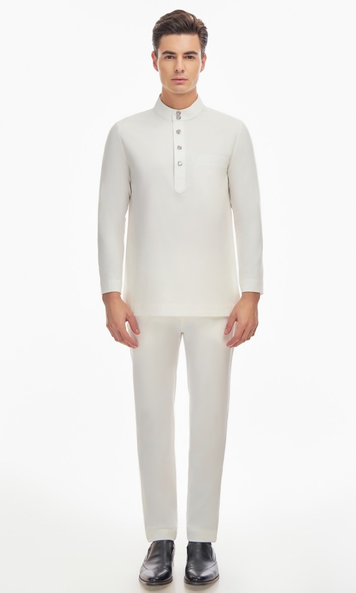 Harraz Baju Melayu in Frost White