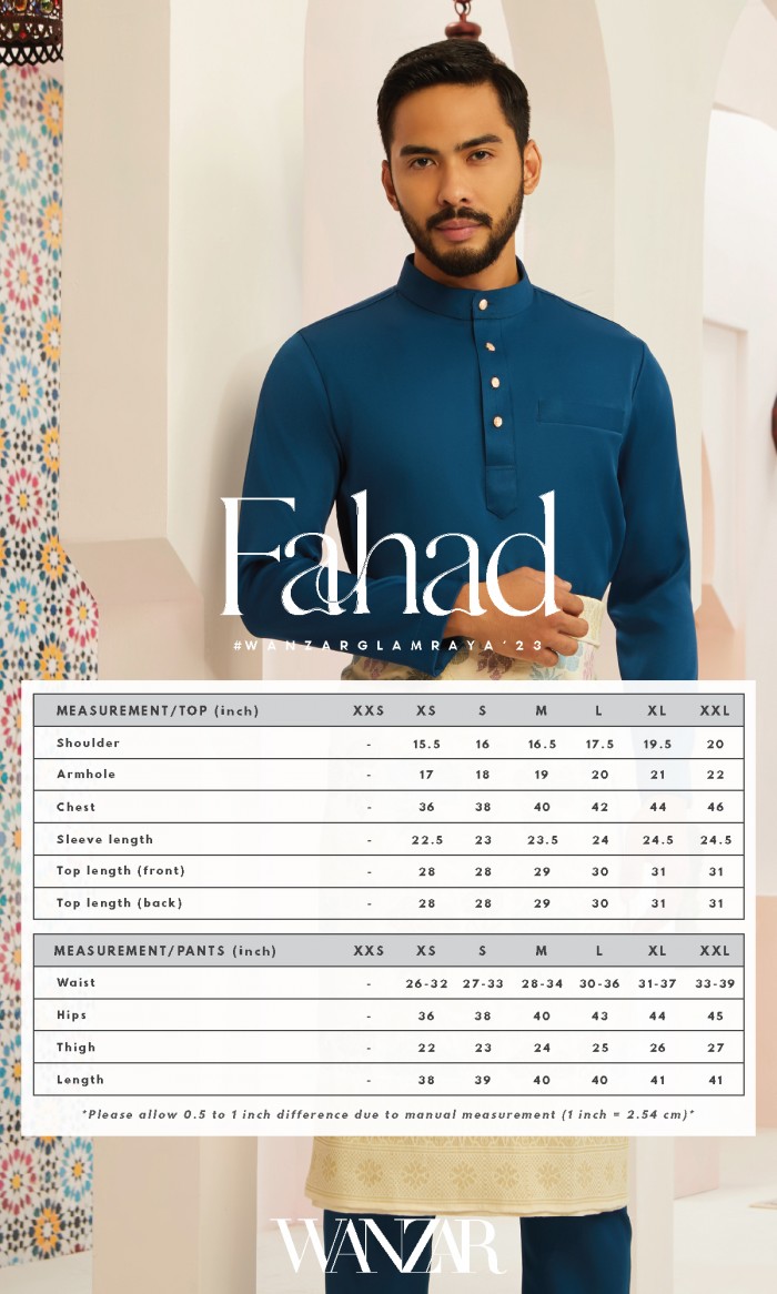 Fahaad Baju Melayu in Oxford Blue