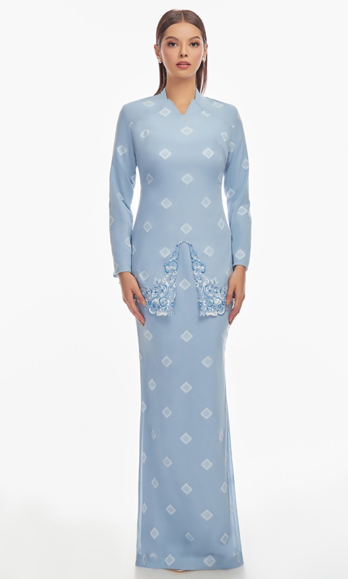 Greetha Kurung in Soft Blue