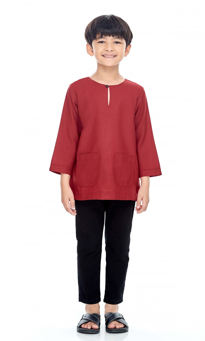 Hamza Kurta Kids in Maroon