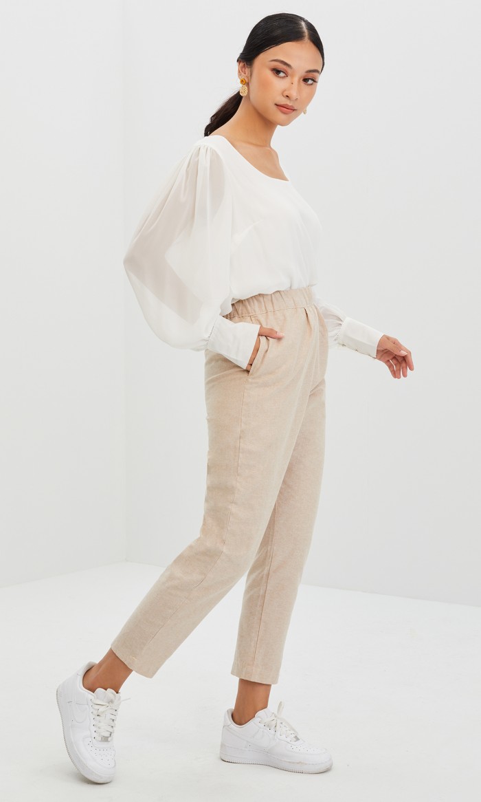 Hazel Pants in Oat Brown