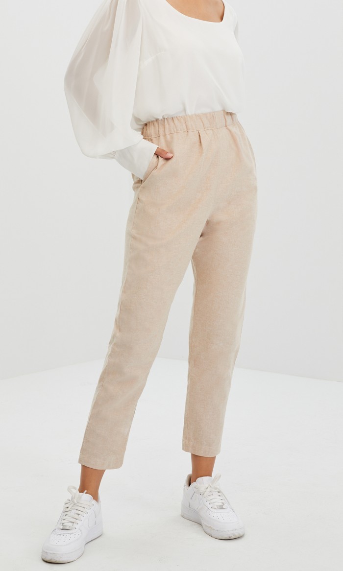 Hazel Pants in Oat Brown