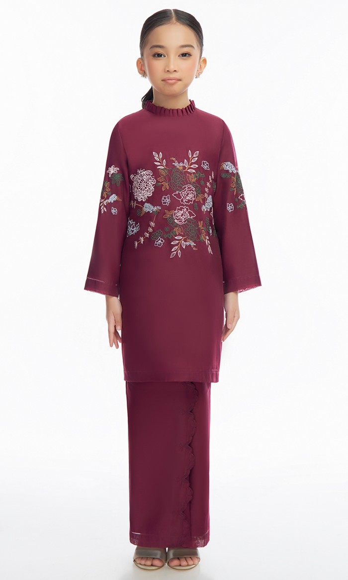 Hadley Kurung Kids in Sangria Purple