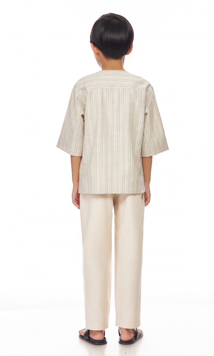 Ilham Kurta Kids in Beige