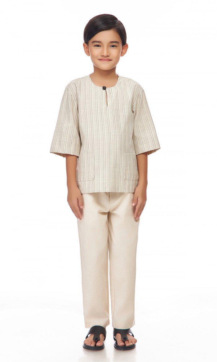 Ilham Kurta Kids in Beige