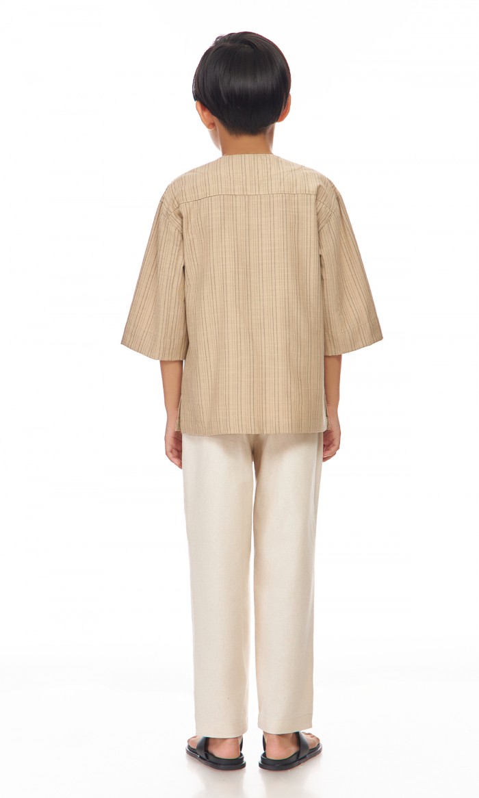 Ilham Kurta Kids in Birch Beige