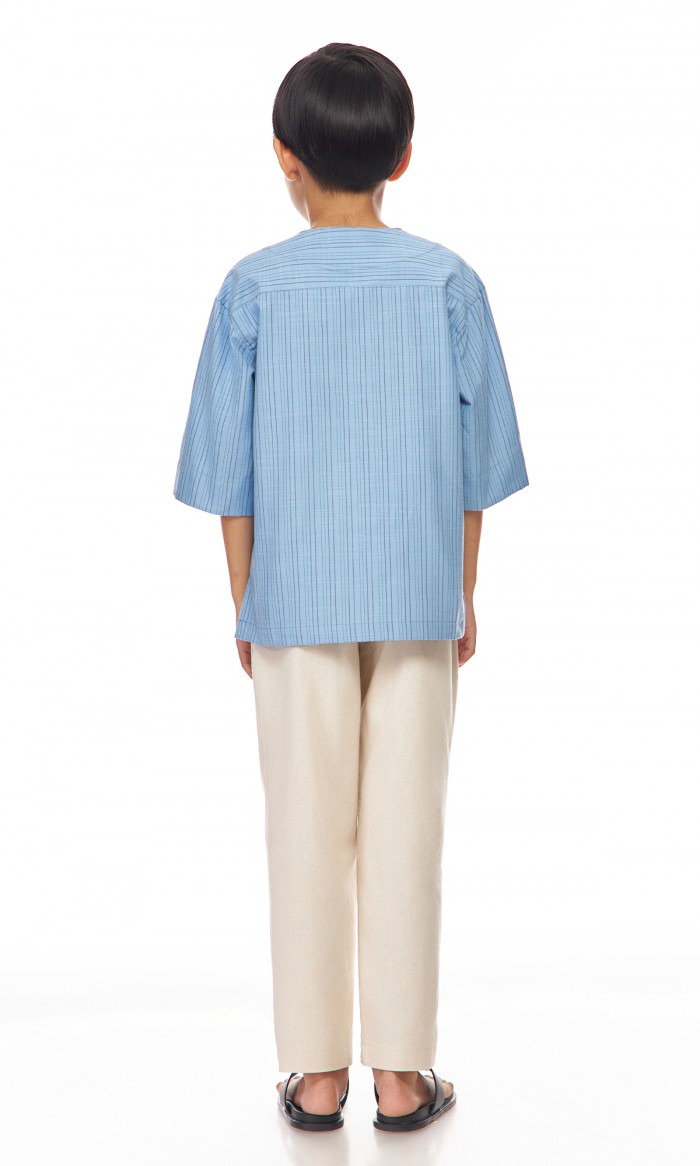 Ilham Kurta Kids in Baby Blue