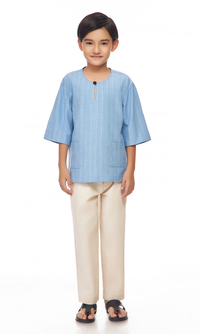 Ilham Kurta Kids in Baby Blue