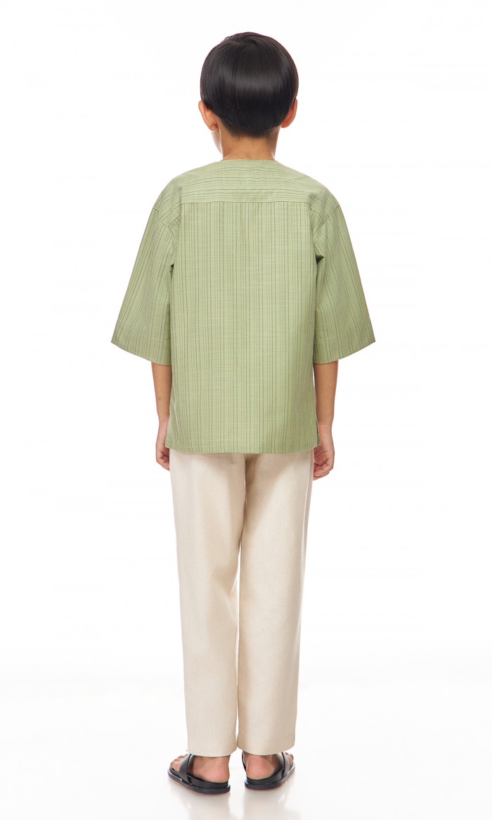 Ilham Kurta Kids in Sage Green